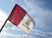 30 April 2025; A detailed view of a sideline flag before the Dalata Hotel Group Connacht GAA Football U20 Championship final match between Mayo and Roscommon at Tuam Stadium in Galway. Photo by Thomas Flinkow/Sportsfile