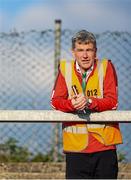 30 April 2025; A steward watches the match during the Dalata Hotel Group Connacht GAA Football U20 Championship final match between Mayo and Roscommon at Tuam Stadium in Galway. Photo by Thomas Flinkow/Sportsfile