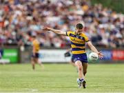 30 April 2025; Rory Carthy of Roscommon takes a free kick during the Dalata Hotel Group Connacht GAA Football U20 Championship final match between Mayo and Roscommon at Tuam Stadium in Galway. Photo by Thomas Flinkow/Sportsfile