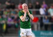 30 April 2025; Eamonn Armstrong of Meath reacts during the Dalata Hotel Group Leinster GAA Football U20 Championship final match between Meath and Louth at Cedral St Conleth’s Park in Newbridge, Kildare. Photo by Seb Daly/Sportsfile