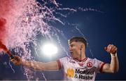 30 April 2025; Liam Óg Mossey of Tyrone celebrates after his side's victory in the Dalata Hotel Group Ulster GAA Football U20 Championship final match between Donegal and Tyrone at Owenbeg Derry GAA Centre in Dungiven, Derry. Photo by Piaras Ó Mídheach/Sportsfile