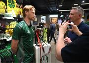 30 April 2025; Celtic FC's Liam Scales during the Cork Super Cup Dublin Media Launch at JD Sports in Jervis Street Shopping Centre, Dublin. For tickets and information visit - corksupercup.com/tickets Photo by Stephen McCarthy/Sportsfile