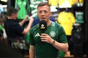30 April 2025; Celtic FC's Callum McGregor is interviewed by talkSPORT during the Cork Super Cup Dublin Media Launch at JD Sports in Jervis Street Shopping Centre, Dublin. For tickets and information visit - corksupercup.com/tickets Photo by Stephen McCarthy/Sportsfile