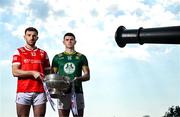 1 May 2025; Louth captain Sam Mulroy and Meath captain Eoghan Frayne at Oldbridge House, Battle of the Boyne Visitor Centre in Drogheda, Meath during a media event for the 2025 Leinster GAA Senior Football Championship Final between Louth and Meath which will take place on Sunday 11th of May in Croke Park, Dublin. Photo by Stephen McCarthy/Sportsfile