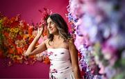 1 May 2025; Racegoer Meaghan D'Souza, from Toronto, Canada, poses for a portrait during day three of the Punchestown Festival at Punchestown Racecourse in Kildare. Photo by Seb Daly/Sportsfile