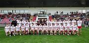 30 April 2025; The Tyrone squad before the Dalata Hotel Group Ulster GAA Football U20 Championship final match between Donegal and Tyrone at Owenbeg Derry GAA Centre in Dungiven, Derry. Photo by Piaras Ó Mídheach/Sportsfile
