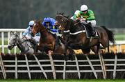 1 May 2025; Jeriko Du Reponet, with James Bowen up, right, jumps the last on their way to winning the Conway Piling Handicap Hurdle during day three of the Punchestown Festival at Punchestown Racecourse in Kildare. Photo by Seb Daly/Sportsfile