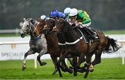 1 May 2025; Jeriko Du Reponet, with James Bowen up, right, on their way to winning the Conway Piling Handicap Hurdle during day three of the Punchestown Festival at Punchestown Racecourse in Kildare. Photo by Seb Daly/Sportsfile