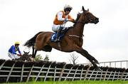 1 May 2025; Cottesloe Sunshine, with JJ Slevin up, during the Close Brothers Irish EBF Mares Novice Hurdle during day three of the Punchestown Festival at Punchestown Racecourse in Kildare. Photo by Seb Daly/Sportsfile