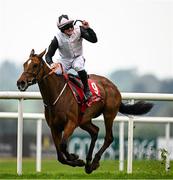 1 May 2025; Teahupoo, with Sam Ewing up, on their way to winning the Ladbrokes Champion Stayers Hurdle during day three of the Punchestown Festival at Punchestown Racecourse in Kildare. Photo by Seb Daly/Sportsfile