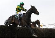 1 May 2025; Mirazur West, with Jody McGarvey up, during the Frontline Security Handicap Steeplechase on day three of the Punchestown Festival at Punchestown Racecourse in Kildare. Photo by Seb Daly/Sportsfile