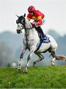 1 May 2025; Vanillier, with Keith Donoghue up, jumps Ruby's Double during the Mongey Communications La Touche Cup Cross Country Steeplechase on day three of the Punchestown Festival at Punchestown Racecourse in Kildare. Photo by Seb Daly/Sportsfile