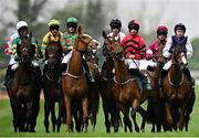 1 May 2025; Runners and riders before the Frontline Security Handicap Steeplechase during day three of the Punchestown Festival at Punchestown Racecourse in Kildare. Photo by Seb Daly/Sportsfile