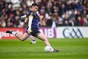 20 April 2025; Roscommon goalkeeper Conor Carroll takes a kick-out before the Connacht GAA Football Senior Championship semi-final match between Galway and Roscommon at Pearse Stadium in Galway. Photo by Piaras Ó Mídheach/Sportsfile