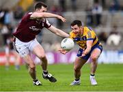 20 April 2025; Ciaráin Murtagh of Roscommon in action against Cein Darcy of Galway before the Connacht GAA Football Senior Championship semi-final match between Galway and Roscommon at Pearse Stadium in Galway. Photo by Piaras Ó Mídheach/Sportsfile