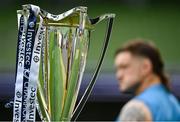 2 May 2025; Andrew Porter walks past the champions cup during a Leinster Rugby captain's run at the Aviva Stadium in Dublin. Photo by David Fitzgerald/Sportsfile