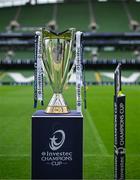 2 May 2025; The Champions Cup is seen during a Leinster Rugby captain's run at the Aviva Stadium in Dublin. Photo by David Fitzgerald/Sportsfile