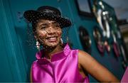 2 May 2025; Racegoer Joice Da Silva, from Baldoyle, Dublin, on day four of the Punchestown Festival at Punchestown Racecourse in Kildare. Photo by Seb Daly/Sportsfile