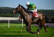 2 May 2025; Its On The Line, with Derek O'Connor up, on their way to winning the Event Power Champion Hunters Steeplechase on day four of the Punchestown Festival at Punchestown Racecourse in Kildare. Photo by Seb Daly/Sportsfile