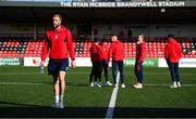 2 May 2025; Shelbourne goalkeeper Conor Kearns before the SSE Airtricity Men's Premier Division match between Derry City and Shelbourne at The Ryan McBride Brandywell Stadium in Derry. Photo by Stephen McCarthy/Sportsfile