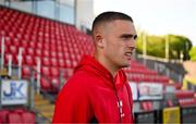 2 May 2025; Evan Caffrey of Shelbourne before the SSE Airtricity Men's Premier Division match between Derry City and Shelbourne at The Ryan McBride Brandywell Stadium in Derry. Photo by Stephen McCarthy/Sportsfile