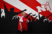 2 May 2025; St Patrick's Athletic supporter Anne Marie Maher arrives before the SSE Airtricity Men's Premier Division match between St Patrick's Athletic and Galway United at Richmond Park in Dublin. Photo by David Fitzgerald/Sportsfile