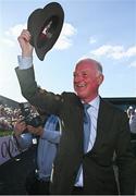 2 May 2025; Trainer Willie Mullins celebrates after sending out State Man to win the Boodles Champion Hurdle on day four of the Punchestown Festival at Punchestown Racecourse in Kildare. Photo by Seb Daly/Sportsfile