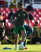 2 May 2025; Djenauro Daniels of Cork City warms up before the SSE Airtricity Men's Premier Division match between Cork City and Shamrock Rovers at Turner's Cross in Cork. Photo by Brendan Moran/Sportsfile