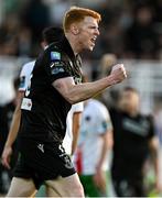 2 May 2025; Rory Gaffney of Shamrock Rovers celebrates after scoring his side's first goal during the SSE Airtricity Men's Premier Division match between Cork City and Shamrock Rovers at Turner's Cross in Cork. Photo by Brendan Moran/Sportsfile