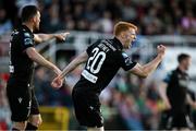 2 May 2025; Rory Gaffney of Shamrock Rovers celebrates after scoring his side's first goal during the SSE Airtricity Men's Premier Division match between Cork City and Shamrock Rovers at Turner's Cross in Cork. Photo by Brendan Moran/Sportsfile