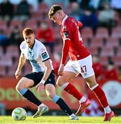 2 May 2025; Owen Elding of Sligo Rovers in action against James Bolger of Drogheda United during the SSE Airtricity Men's Premier Division match between Sligo Rovers and Drogheda United at The Showgrounds in Sligo. Photo by Piaras Ó Mídheach/Sportsfile