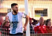 2 May 2025; Conor Keeley of Drogheda United celebrates scoring his side's first goal during the SSE Airtricity Men's Premier Division match between Sligo Rovers and Drogheda United at The Showgrounds in Sligo. Photo by Piaras Ó Mídheach/Sportsfile