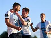 2 May 2025; Conor Keeley of Drogheda United, left, celebrates with team-mate Conor Kane after scoring their side's first goal during the SSE Airtricity Men's Premier Division match between Sligo Rovers and Drogheda United at The Showgrounds in Sligo. Photo by Piaras Ó Mídheach/Sportsfile
