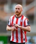 2 May 2025; Liam Boyce of Derry City celebrates after scoring his side's second goal during the SSE Airtricity Men's Premier Division match between Derry City and Shelbourne at The Ryan McBride Brandywell Stadium in Derry. Photo by Stephen McCarthy/Sportsfile