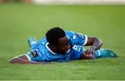 2 May 2025; James Olayinka of Waterford celebrates after scoring his side's first goal during the SSE Airtricity Men's Premier Division match between Bohemians and Waterford at Dalymount Park in Dublin. Photo by Michael P Ryan/Sportsfile