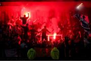 2 May 2025; Waterford supporters celebrate their sides second goal scored by Tommy Lonergan during the SSE Airtricity Men's Premier Division match between Bohemians and Waterford at Dalymount Park in Dublin. Photo by Michael P Ryan/Sportsfile