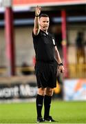 2 May 2025; Referee Paul Norton during the SSE Airtricity Men's Premier Division match between Sligo Rovers and Drogheda United at The Showgrounds in Sligo. Photo by Piaras Ó Mídheach/Sportsfile