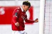 2 May 2025; Owen Elding of Sligo Rovers celebrates after his side's second goal, an own goal by Conor Kane of Drogheda United, during the SSE Airtricity Men's Premier Division match between Sligo Rovers and Drogheda United at The Showgrounds in Sligo. Photo by Piaras Ó Mídheach/Sportsfile