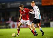 2 May 2025; Connor Malley of Sligo Rovers in action against Shane Farrell of Drogheda United  during the SSE Airtricity Men's Premier Division match between Sligo Rovers and Drogheda United at The Showgrounds in Sligo. Photo by Piaras Ó Mídheach/Sportsfile