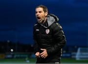 2 May 2025; Derry City manager Tiernan Lynch during the SSE Airtricity Men's Premier Division match between Derry City and Shelbourne at The Ryan McBride Brandywell Stadium in Derry. Photo by Stephen McCarthy/Sportsfile