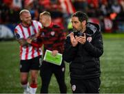 2 May 2025; Derry City manager Tiernan Lynch after the SSE Airtricity Men's Premier Division match between Derry City and Shelbourne at The Ryan McBride Brandywell Stadium in Derry. Photo by Stephen McCarthy/Sportsfile