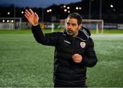 2 May 2025; Derry City manager Tiernan Lynch after the SSE Airtricity Men's Premier Division match between Derry City and Shelbourne at The Ryan McBride Brandywell Stadium in Derry. Photo by Stephen McCarthy/Sportsfile