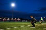 2 May 2025; Derry City manager Tiernan Lynch during the SSE Airtricity Men's Premier Division match between Derry City and Shelbourne at The Ryan McBride Brandywell Stadium in Derry. Photo by Stephen McCarthy/Sportsfile