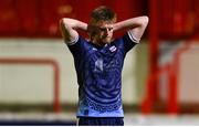 2 May 2025; Robert Slevin of Galway United after the SSE Airtricity Men's Premier Division match between St Patrick's Athletic and Galway United at Richmond Park in Dublin. Photo by David Fitzgerald/Sportsfile
