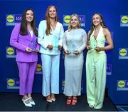 2 May 2025; Armagh players from left Niamh Reel, Blaithín Mackin, Lauren McConville and Maeve Ferguson at the 2025 Lidl National Leagues awards. Photo by Matt Browne/Sportsfile