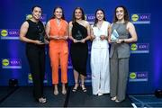 2 May 2025; Kerry players from left Danielle O’Leary, Síofra O’Shea, Mary Ellen Bolger, Eilís Lynch and Aishling O’Connell at the 2025 Lidl National Leagues awards. Photo by Matt Browne/Sportsfile