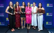 2 May 2025; Cavan players from left Evelyn Baugh, Catherine Dolan, Aishling Sheridan, Aisling Gilsenan, Lauren McVeety and Sinéad Greene at the 2025 Lidl National Leagues awards. Photo by Matt Browne/Sportsfile