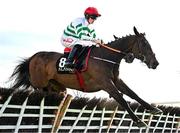 2 May 2025; The Yellow Clay, with Sam Ewing up, during the Alanna Homes Champion Novice Hurdle on day four of the Punchestown Festival at Punchestown Racecourse in Kildare. Photo by Seb Daly/Sportsfile