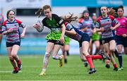 3 May 2025; Action from the Leinster Rugby U14 Girls Cup final match between Mullingar Blue and Portdara at Energia Park in Dublin. Photo by Tyler Miller/Sportsfile