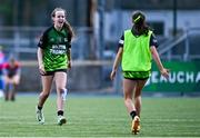 3 May 2025; Portdara players celebrate after the Leinster Rugby U14 Girls Cup final match between Mullingar Blue and Portdara at Energia Park in Dublin. Photo by Tyler Miller/Sportsfile